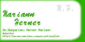 mariann herner business card